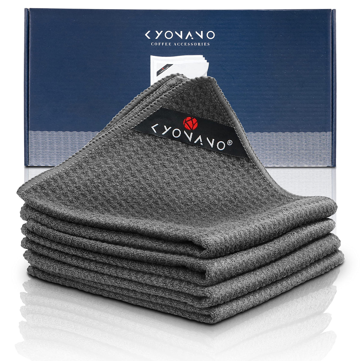 KYONANO espresso cleaning towels, 4-pack, for baristas to clean steam wands and espresso machines, 12x12 inches.