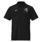 Men's black Under Armour Performance Polo shirt with short sleeves and moisture-wicking fabric, designed for active wear.