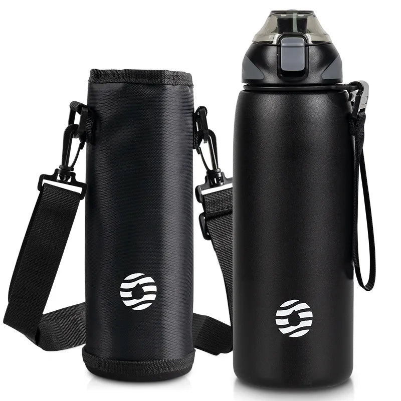 Black large capacity heat preservation tumbler from BACKUPMYFILESNOW.COM® with a sleek design and stainless steel exterior