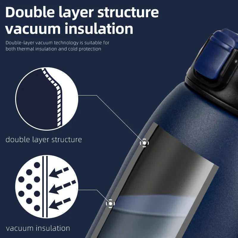 Black large capacity heat preservation tumbler from BACKUPMYFILESNOW.COM® with a sleek design and spill-proof lid.
