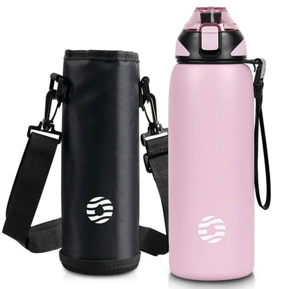 Black large capacity heat preservation tumbler by BACKUPMYFILESNOW.COM® with a sleek design and insulated body.