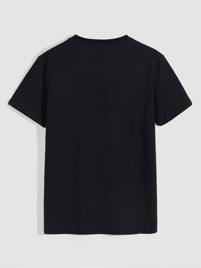 Men's casual crew neck T-shirt with rose print from BACKUPMYFILESNOW.COM®, featuring a regular or oversize fit and soft fabric.
