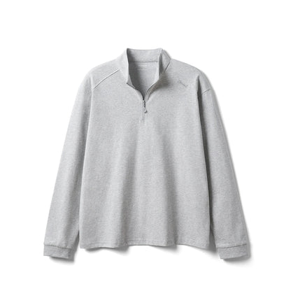 Black SIMWOOD 2026 men's long sleeve T-shirt with half-zip, breathable Sorona fabric, regular fit, suitable for spring.