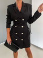 Black women's niche design business suit and dress collection featuring tailored blazers and elegant dresses.