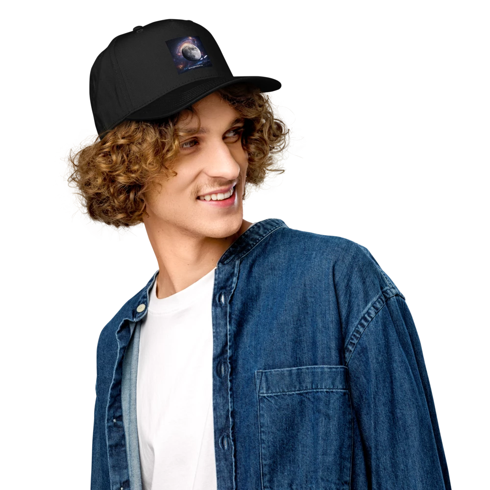 Black 5-panel mid-profile baseball cap by Otto Cap, featuring a structured design and adjustable strap for a comfortable fit.