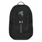 Black Under Armour backpack with multiple compartments and adjustable straps, designed for durability and comfort.