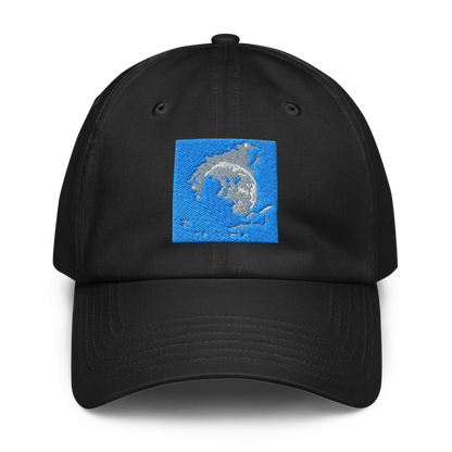 Black Under Armour Dad Hat with curved brim and adjustable strap, featuring the Under Armour logo on the front.