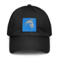 Black Under Armour Dad Hat with curved brim and adjustable strap, featuring the Under Armour logo on the front.
