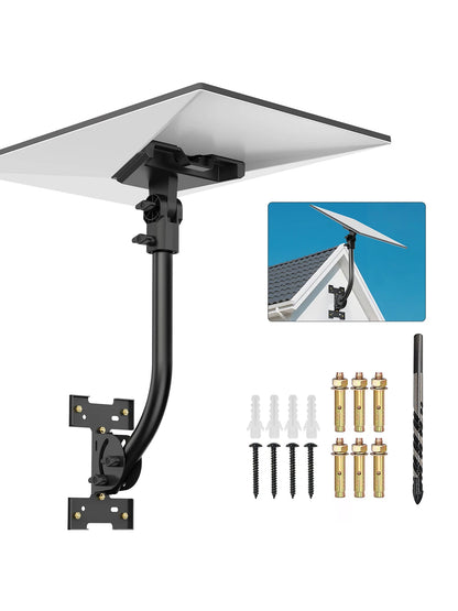 Starlink Gen 3 pole mounting bracket with adjustable wall mount and 3rd generation aluminum pipe adapter for secure satellite dish installation