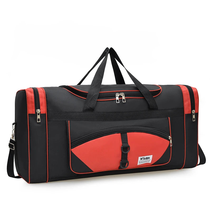 Black oversized handbag by BackupMyFilesNow.com, multi-functional for travel, fitness, and outdoor activities, spacious and versatile.