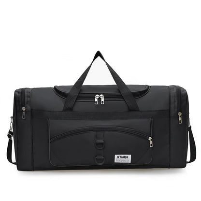 Black oversized handbag by BackupMyFilesNow.com, multi-functional tote suitable for travel, fitness, and outdoor activities.