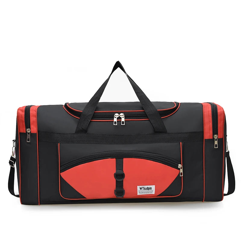 Black oversized handbag by BackupMyFilesNow.com, versatile for travel, fitness, and outdoor activities.