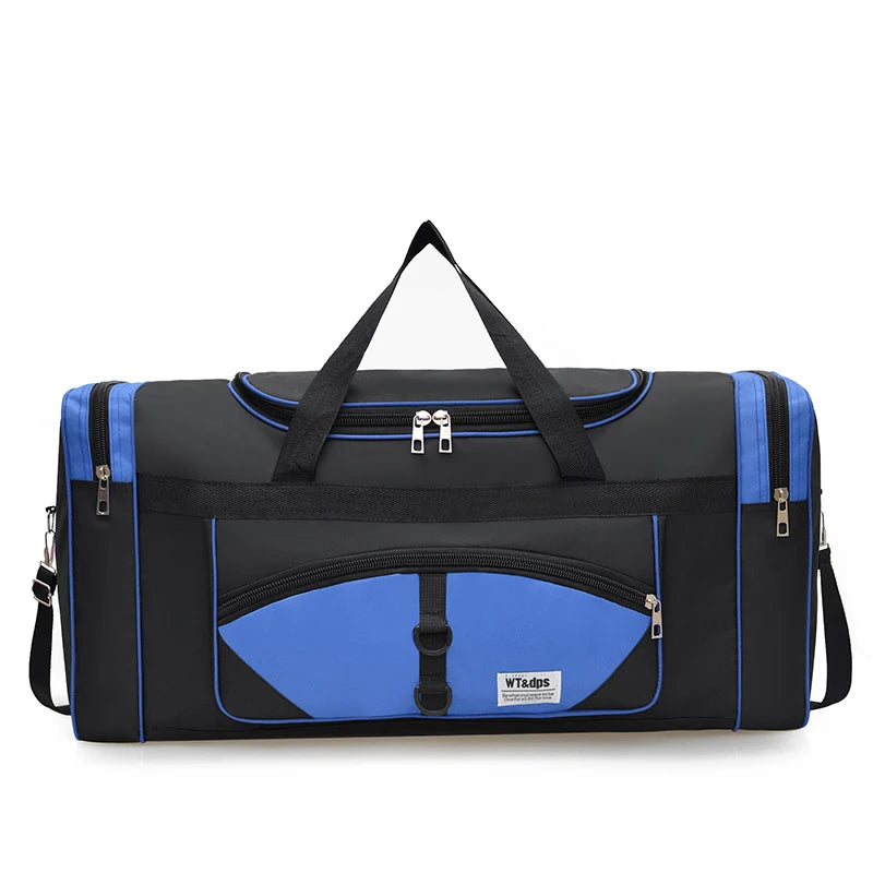 Black oversized handbag by BackupMyFilesNow.com, versatile for travel, fitness, and outdoor activities, with multiple compartments.