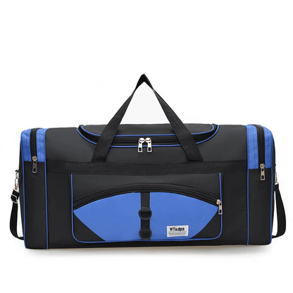 Black oversized handbag by BackupMyFilesNow.com, versatile for travel, fitness, and outdoor activities, with multiple compartments.