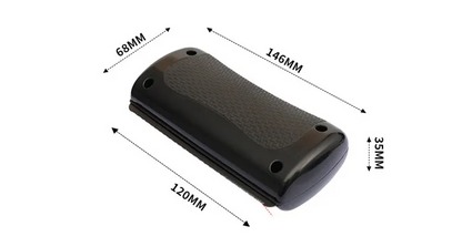 Black pet grooming comb from BackupMyFilesNow.com with fine and wide teeth for detangling and brushing pets' fur.
