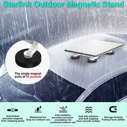 Portable magnetic car mount for Starlink Mini and Mini X, made of durable ABS material, ideal for camping and vehicle use.