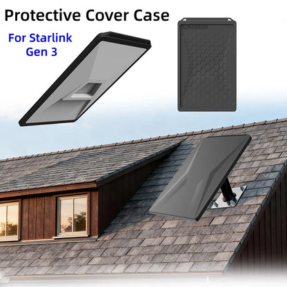 Black silicone protective cover case for Starlink Gen 3 accessories, waterproof and resistant, by BACKUPMYFILESNOW.COM®.