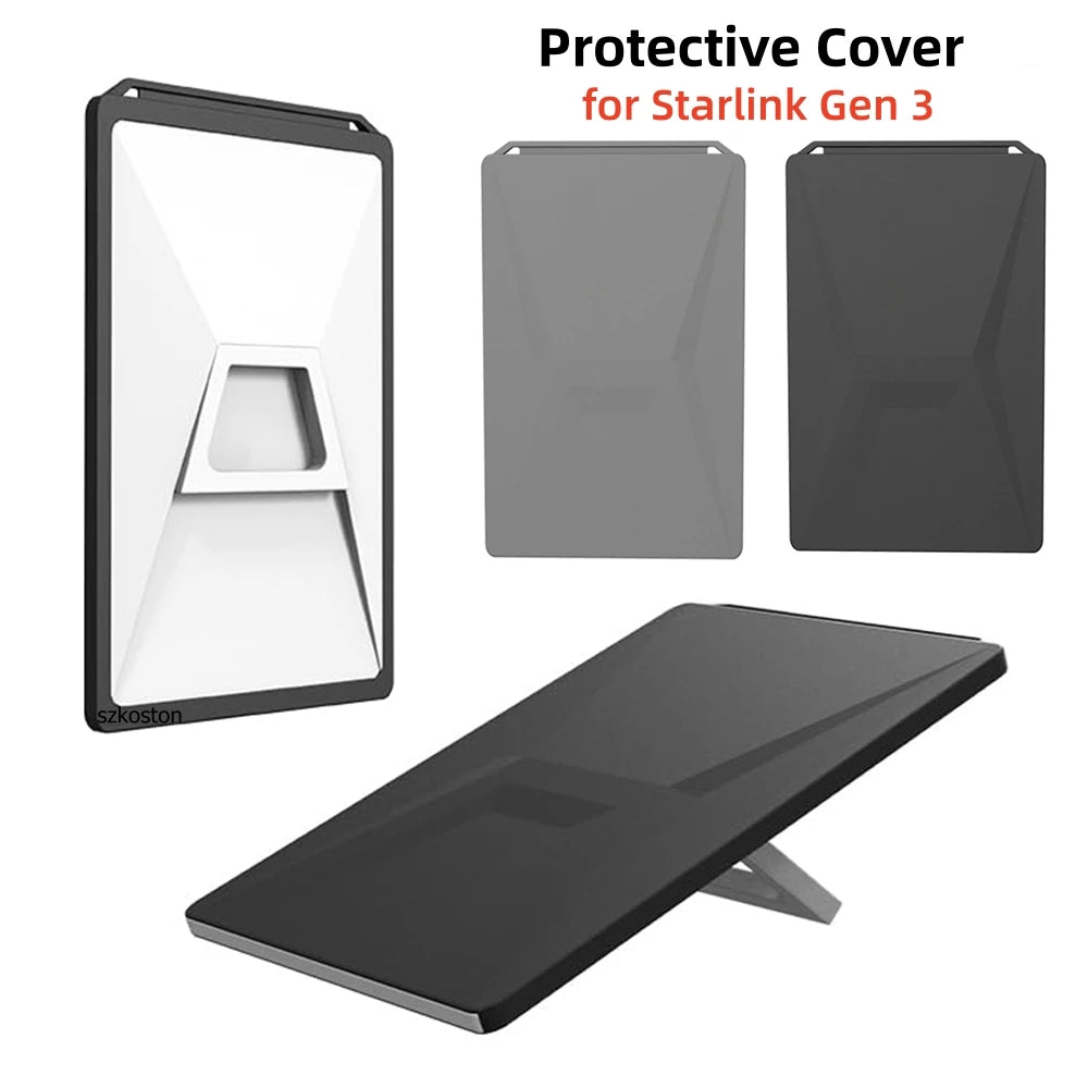 Black protective silicone case for Starlink Gen 3 accessories, waterproof and resistant, portable satellite dish cover by BACKUPMYFILESNOW.COM®