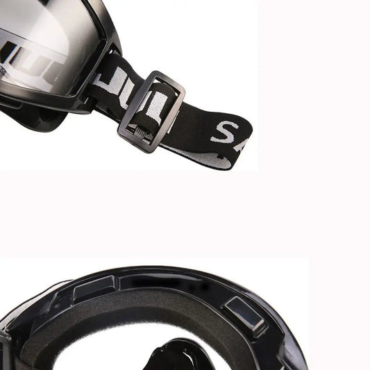 Black radiation-proof safety goggles with anti-fog and dustproof lenses, designed for outdoor work and industrial use.