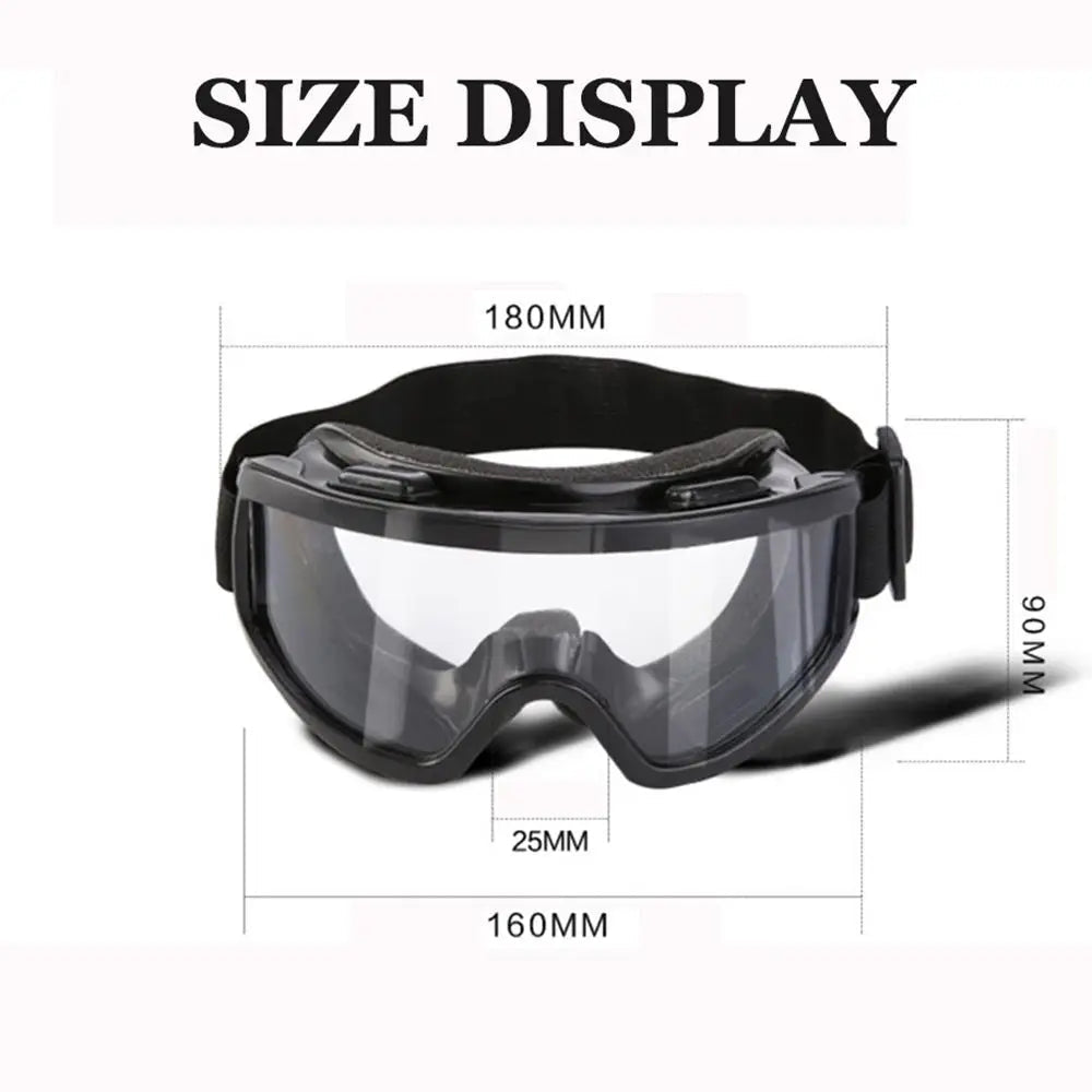 Black radiation-proof safety goggles with anti-fog and dustproof features, designed for outdoor work and industrial safety.