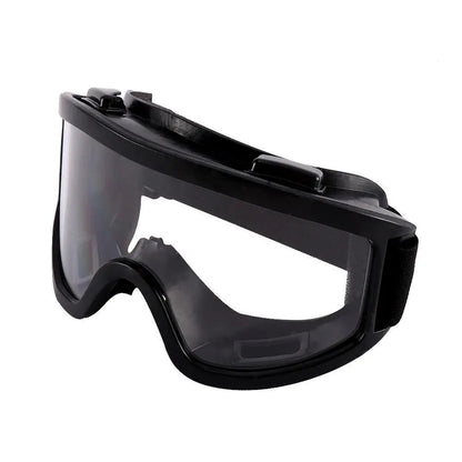 Black radiation-proof safety goggles with anti-fog and dustproof features, designed for outdoor work and industrial safety.