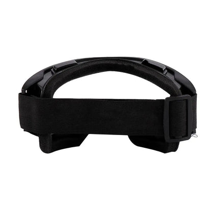 Black radiation-proof safety goggles with anti-fog and dustproof design, ideal for outdoor work and factory safety.