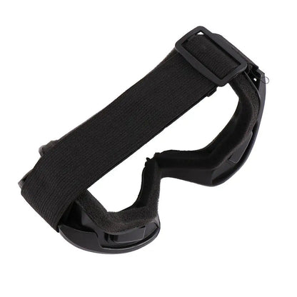 Black radiation-proof safety goggles with anti-fog and dustproof features, designed for outdoor work and factory use.