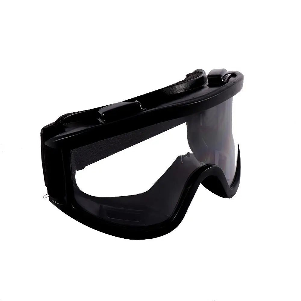 Black radiation-proof safety goggles with anti-fog and dustproof features, designed for outdoor work and factory use.