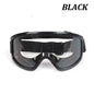 Black safety antifog protective goggles with clear lenses, wind-proof and anti-splash design for industrial, lab, cycling, and riding use.