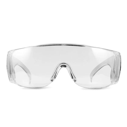 Black safety goggles with clear lenses, anti-splash and dust-proof eye protection for lab and industrial work environments.