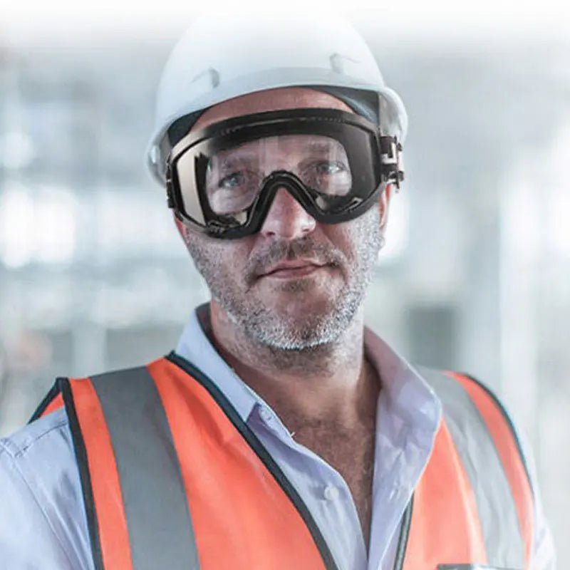 Transparent safety goggles with a soft, large frame designed for outdoor riding, offering anti-impact and anti-dust protection.