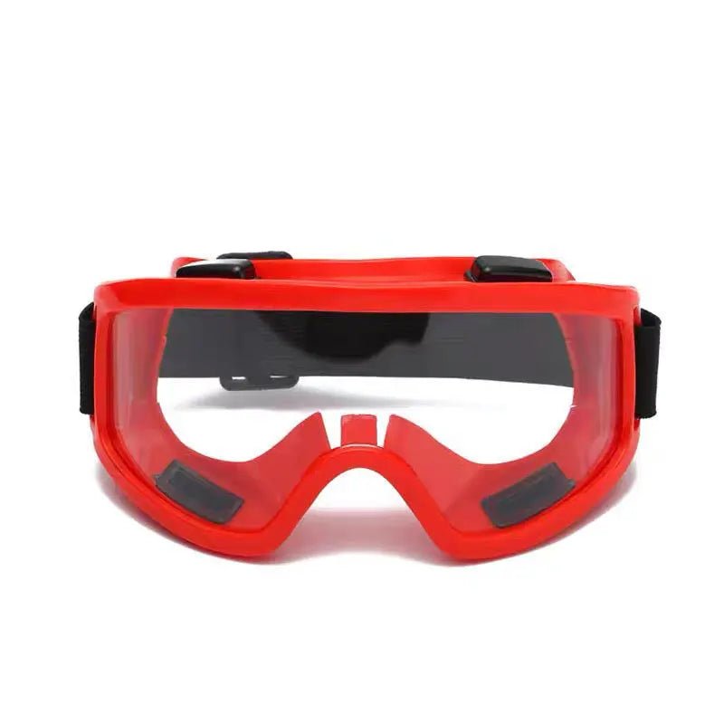 BackupMyFileSNOW® anti-impact safety goggles with large transparent lenses and soft frame, ideal for outdoor riding protection.