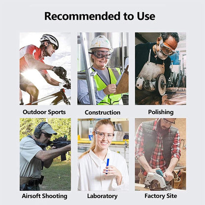 Black safety goggles for anti-splash dust protection, adjustable lab eyewear for men and women, designed for work and safety.