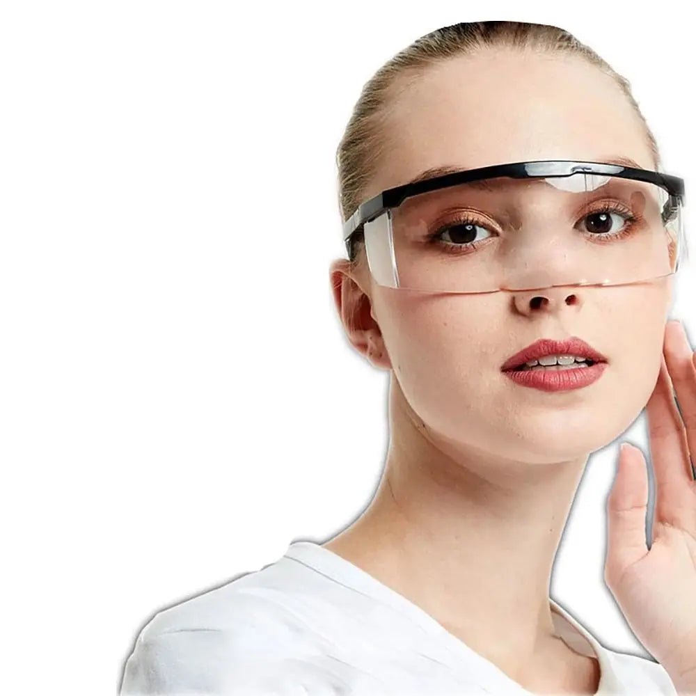 Black safety goggles from BACKUPMYFILESNOW.COM® with dust-proof, anti-splash protection, ideal for outdoor sports and cycling.