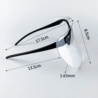 Black safety goggles with dust-proof and anti-splash protection ideal for outdoor sports, cycling, and windproof eye safety.