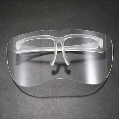 Black safety goggles with dust-proof, anti-splash lenses and windproof design, suitable for outdoor sports, cycling, and eye protection.