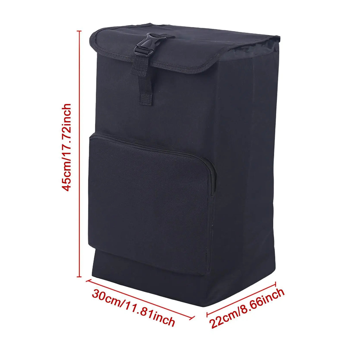 Large black trolley bag for grocery shopping and carts, designed for carrying groceries easily and securely.
