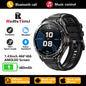 BackupMyFilesNow.com black smart watch with 1.43-inch AMOLED screen, Bluetooth calls, GPS, and health monitoring features.