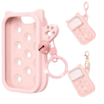 Black silicone hand sanitizer mist case with keyring, portable protective spray accessory for 1 fl oz hand sanitizer bottles.