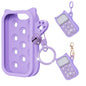 Black silicone hand sanitizer mist case with keyring, portable protective spray accessory for 1 fl oz hand sanitizer.
