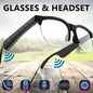 Black BackupMyFilesNow.com smart glasses with polarized sunglasses and integrated speakers, stylish and functional eyewear.