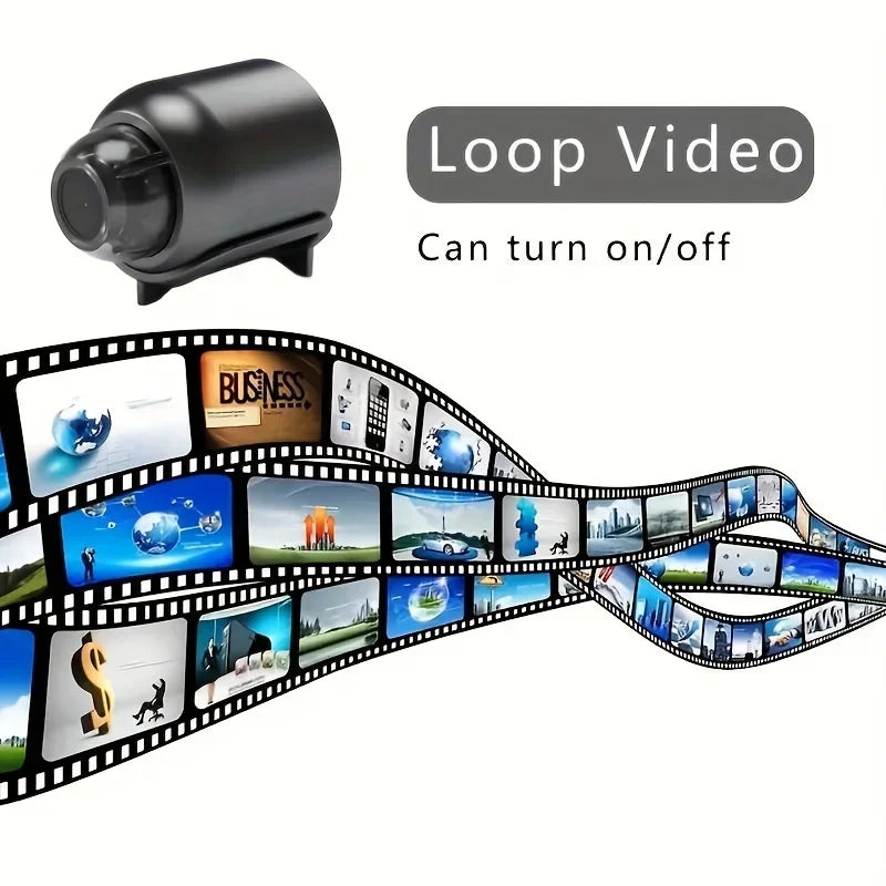 Black smart home security camera with night vision, motion detection, remote access, and wireless video surveillance.