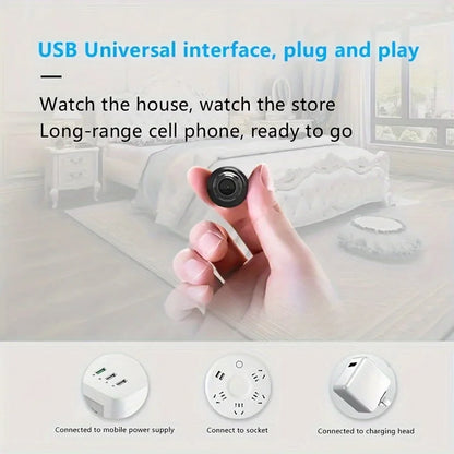 Black smart home security camera with night vision, motion detection, wireless remote monitoring, and video surveillance capabilities.