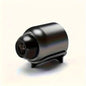Small black smart home security camera with night vision, motion detection, remote wireless monitoring, and video surveillance.