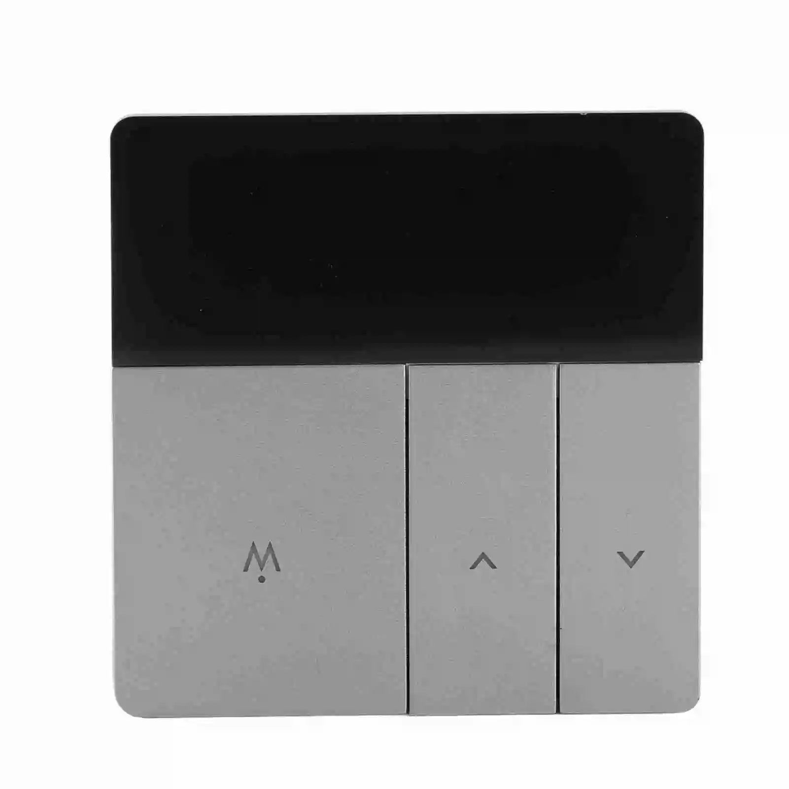 Black BackupMyFilesNow.com smart thermostat with LCD screen, programmable WiFi digital temperature controller for home climate management.