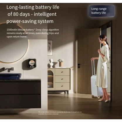 Black wall-mounted Smart Induction Hand Washer with infrared sensor, foam soap dispenser, and digital temperature display.