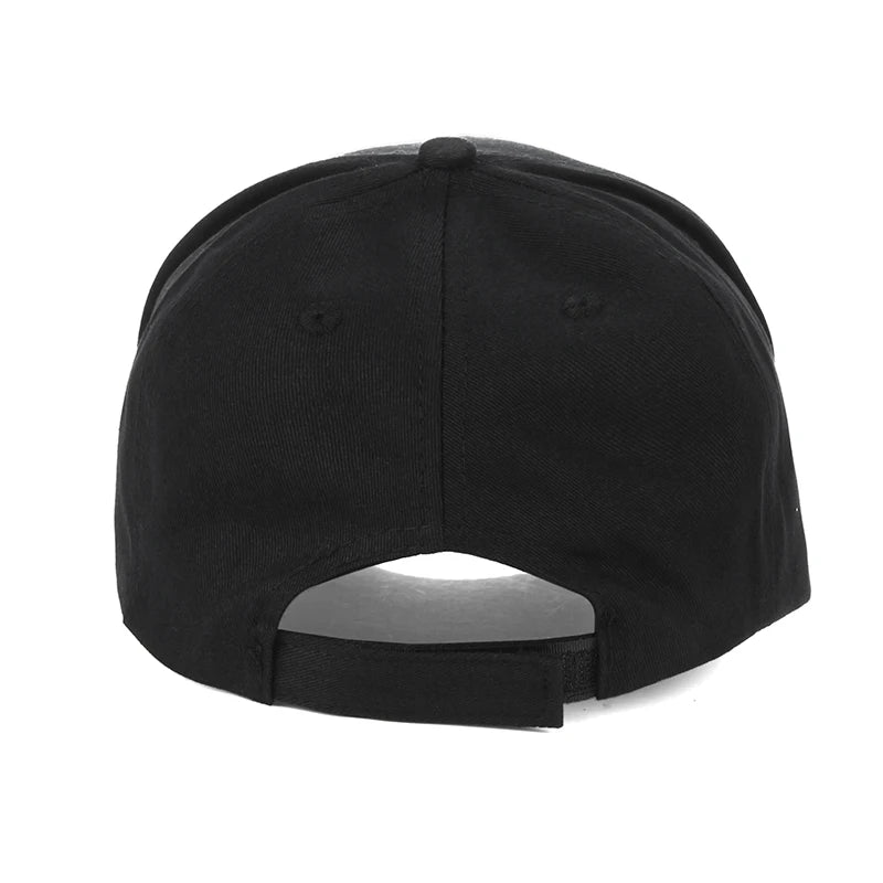 Black SpaceX logo baseball cap for men and women, unisex adjustable snapback hat with hip hop style design.