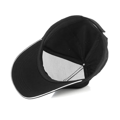 Black SpaceX logo baseball cap for men and women, unisex adjustable snapback hat with Space X branding and hip hop style.