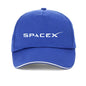 Black SpaceX logo cap with adjustable snapback, unisex design, suitable for men and women, featuring a sporty baseball style.
