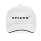 Black SpaceX logo baseball cap for men and women, unisex adjustable snapback hat with hip hop style.
